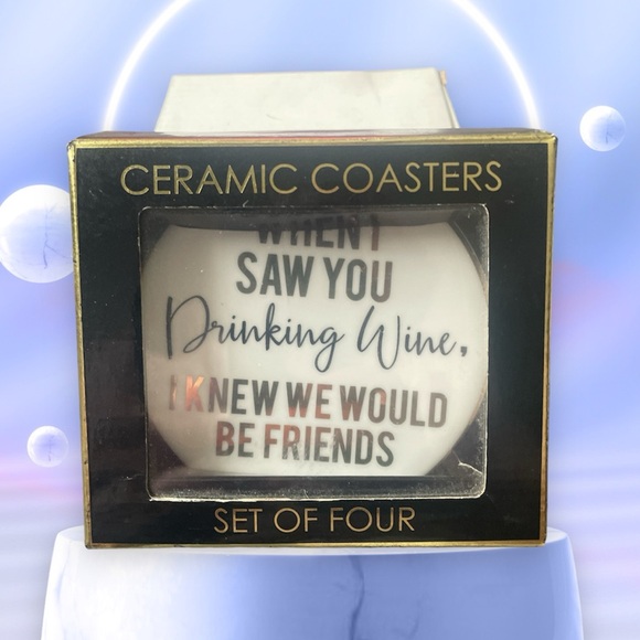 NEW Set of Four Piece Ceramic Coasters. - Picture 8 of 9